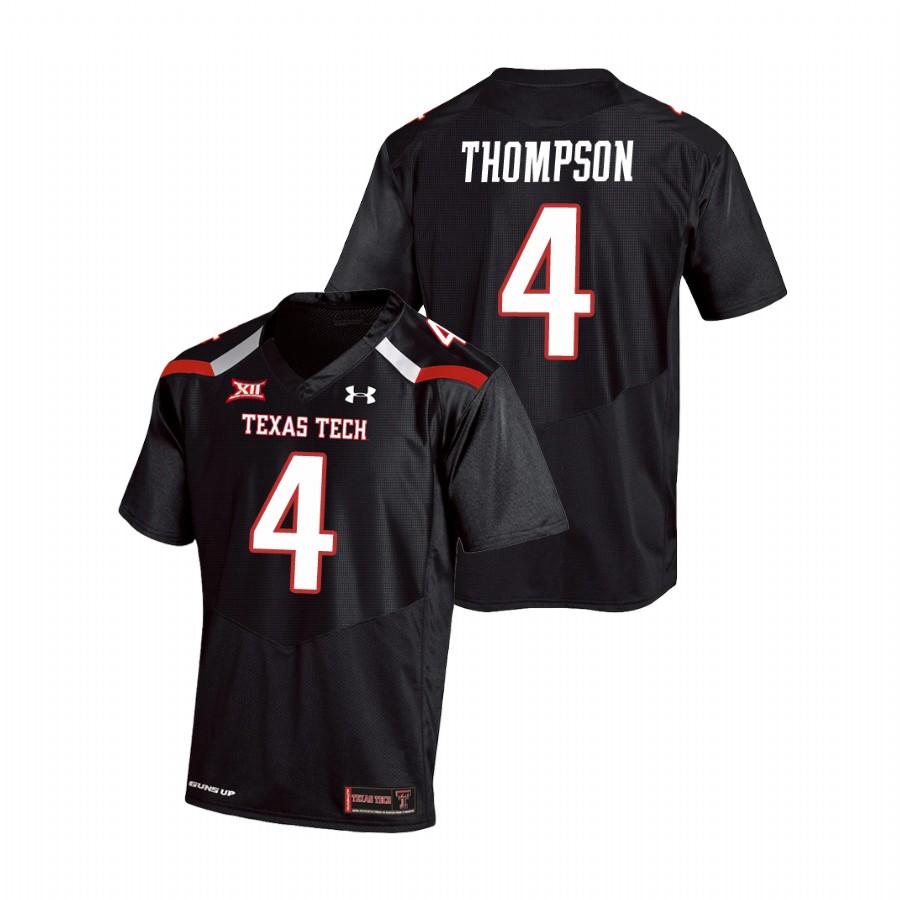 men's texas tech red raiders sarodorick thompson black college football replica jersey