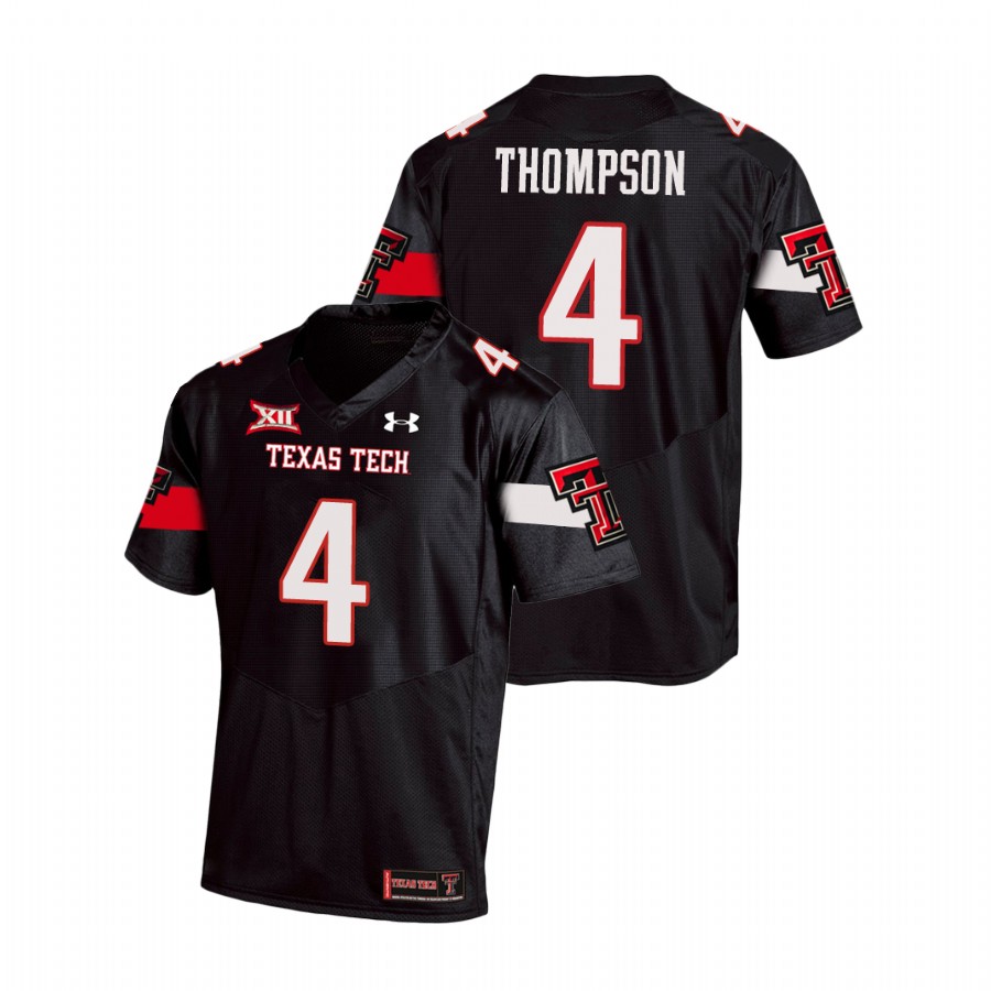 men's texas tech red raiders sarodorick thompson black replica football team jersey