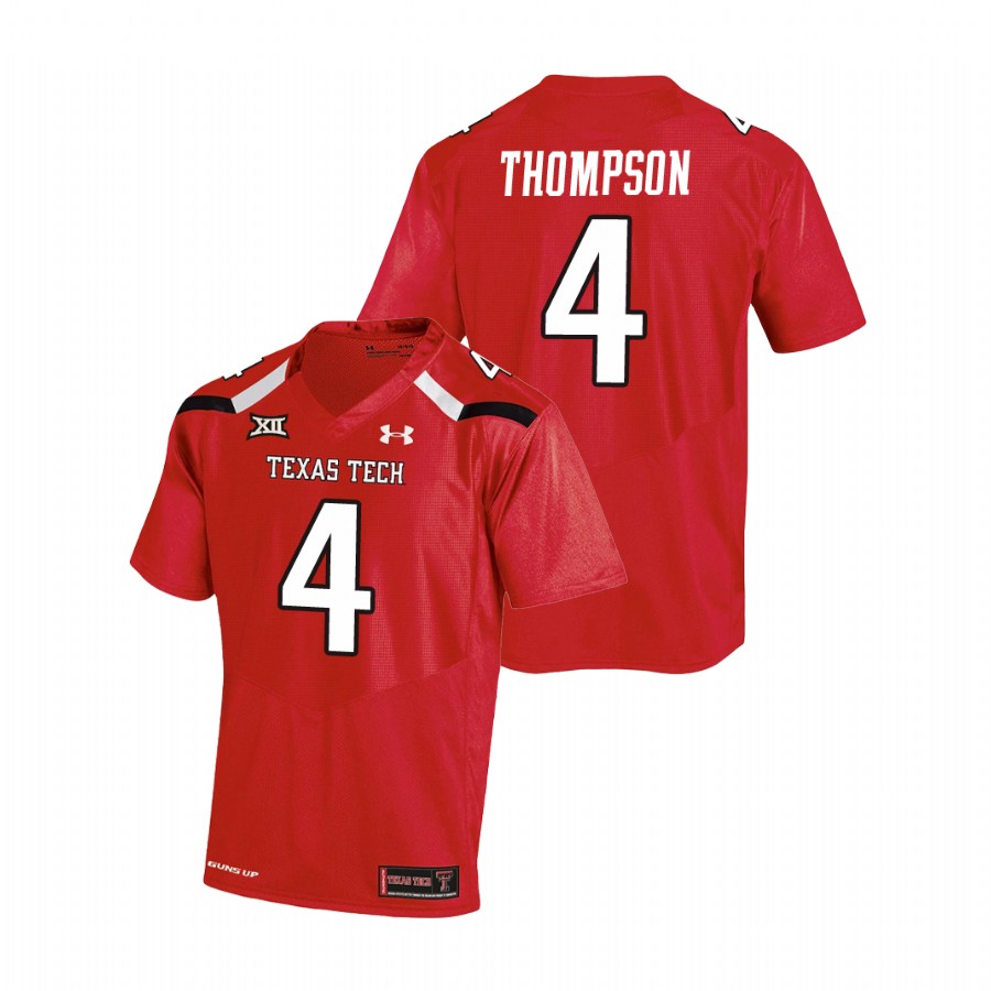 men's texas tech red raiders sarodorick thompson red college football replica jersey