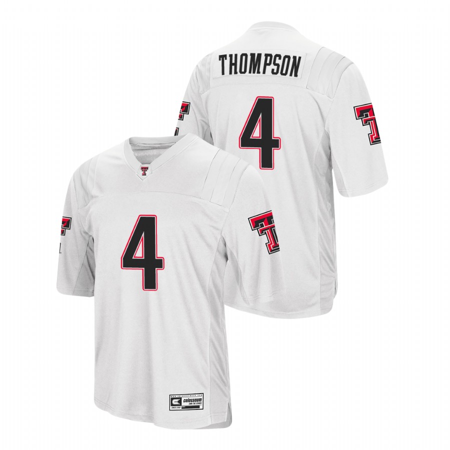 men's texas tech red raiders sarodorick thompson white college football jersey