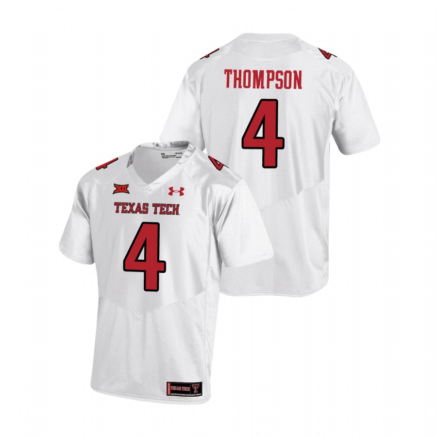 men's texas tech red raiders sarodorick thompson white college football replica jersey
