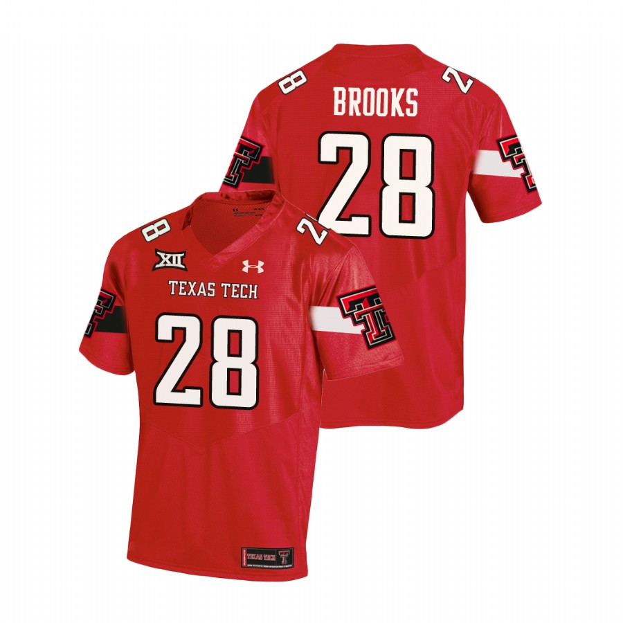 men's texas tech red raiders tahj brooks red replica football team jersey