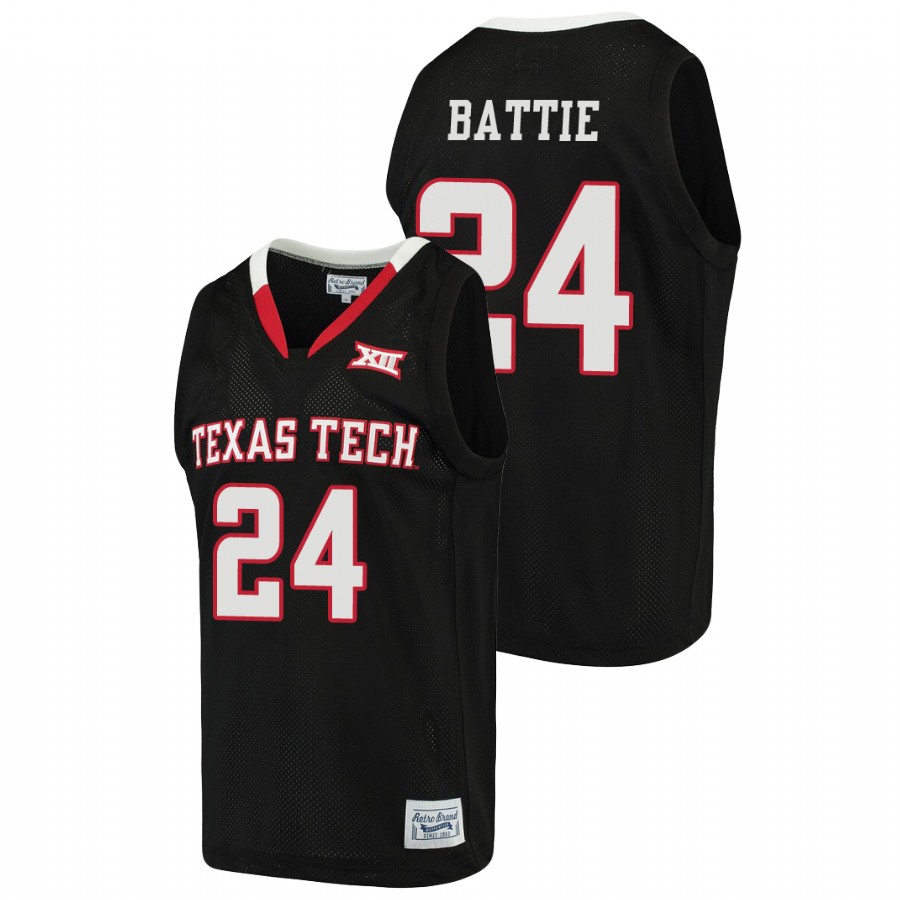 men's texas tech red raiders tony battie basketball alumni black jersey