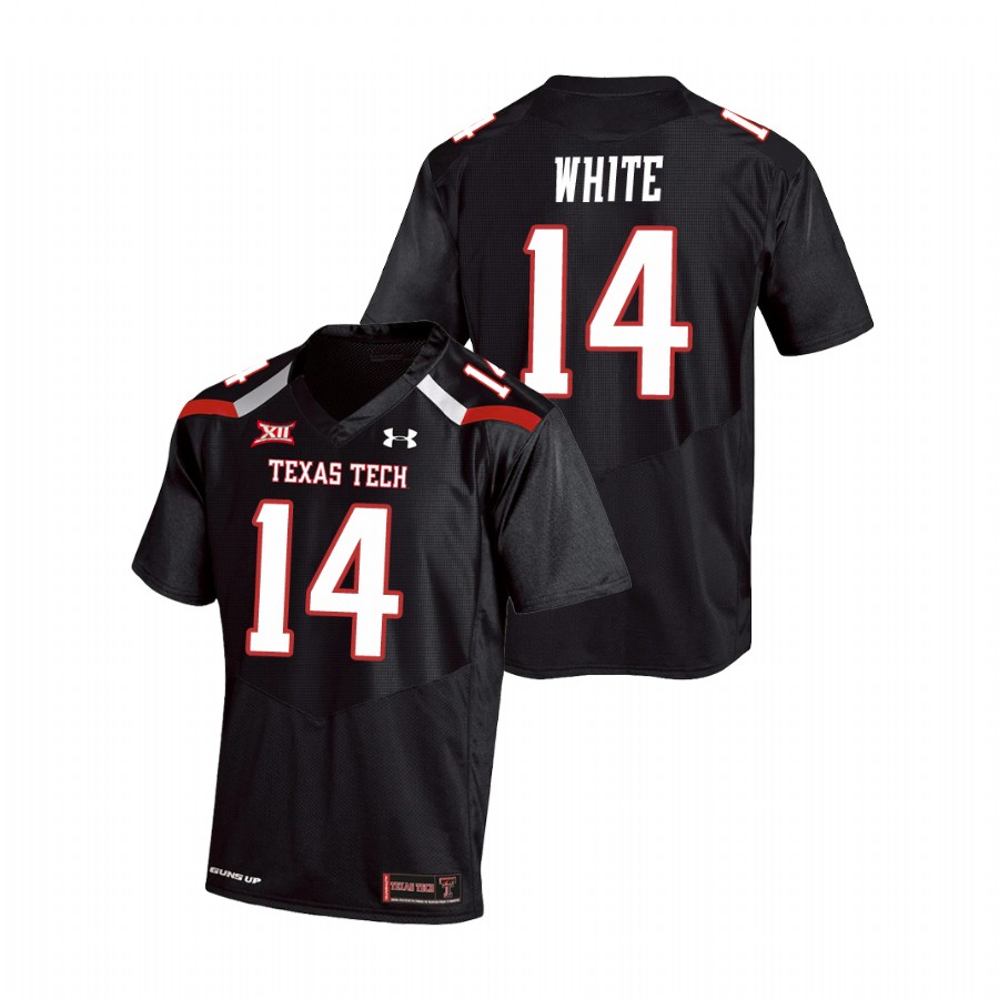 men's texas tech red raiders xavier white black college football replica jersey