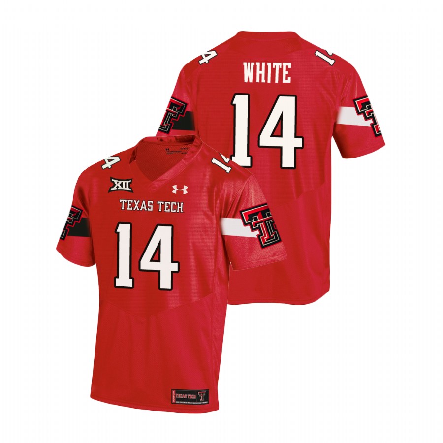 men's texas tech red raiders xavier white red replica football team jersey