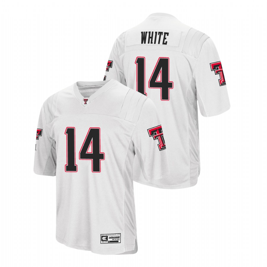 men's texas tech red raiders xavier white white college football jersey