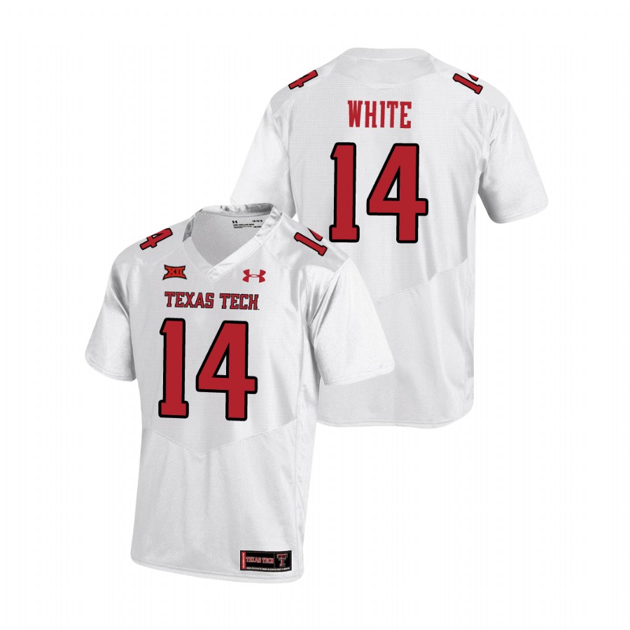 men's texas tech red raiders xavier white white college football replica jersey