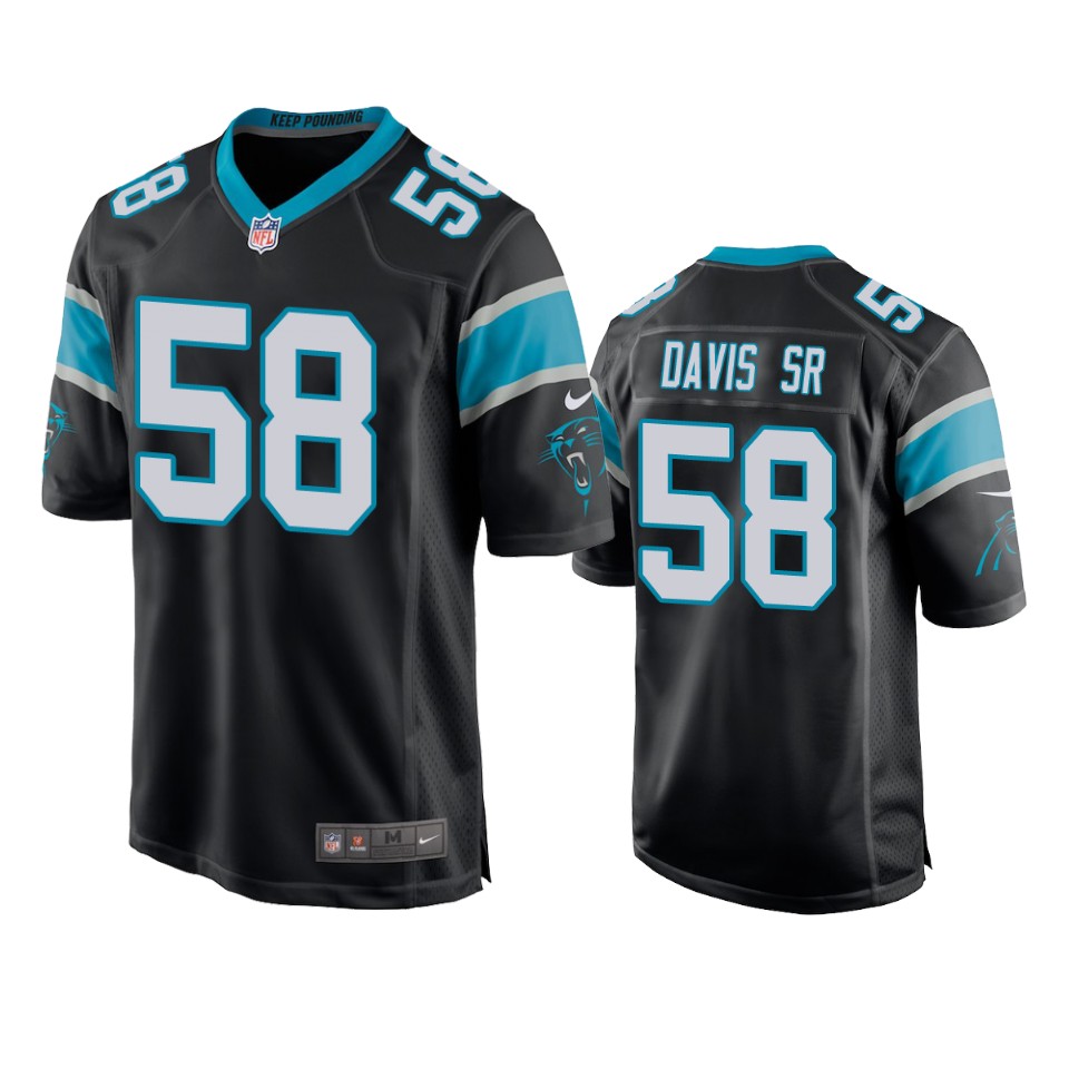 men's thomas davis sr panthers black game jersey