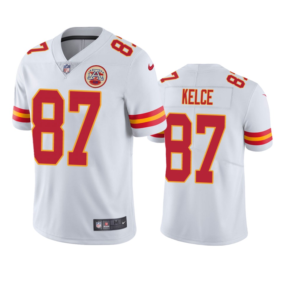 men's travis kelce chiefs white vapor jersey
