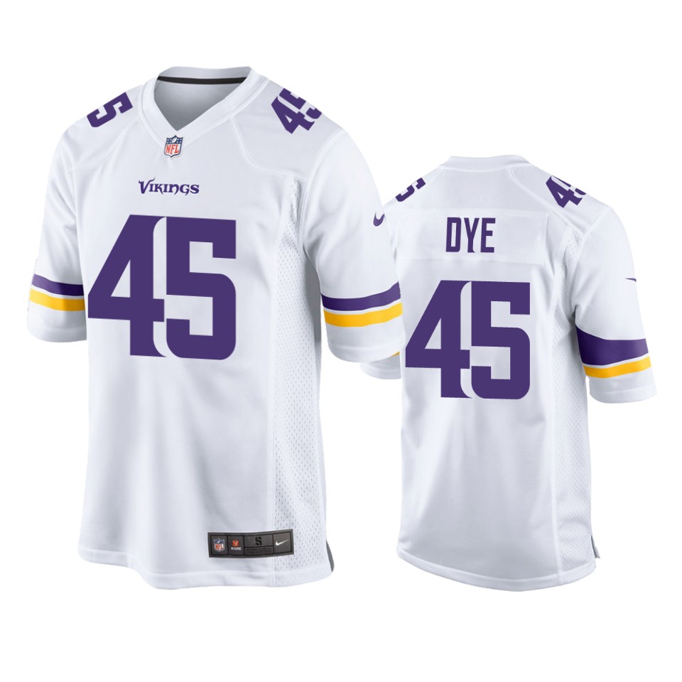 men's troy dye vikings white game jersey
