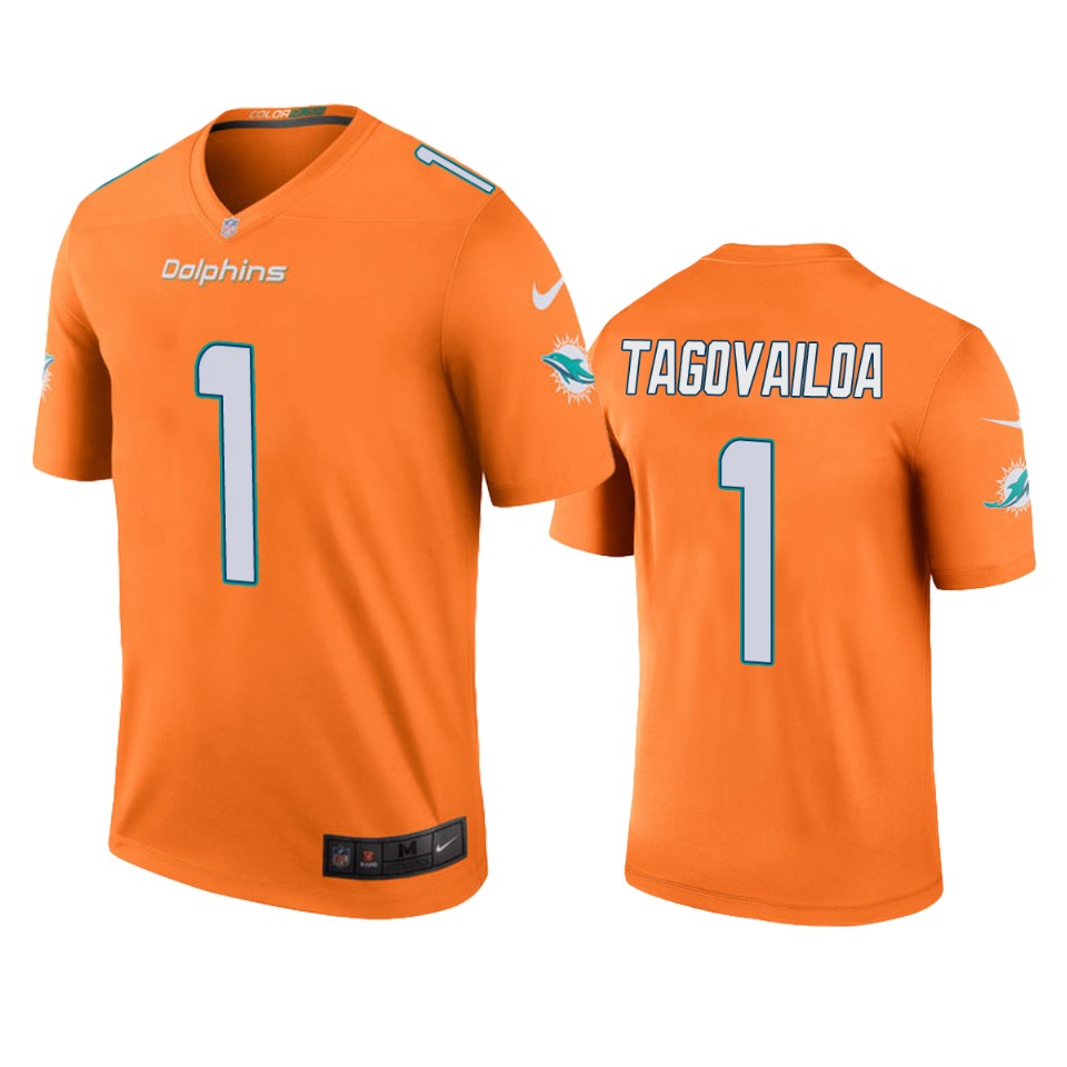 men's tua tagovailoa dolphins orange color rush legend jersey