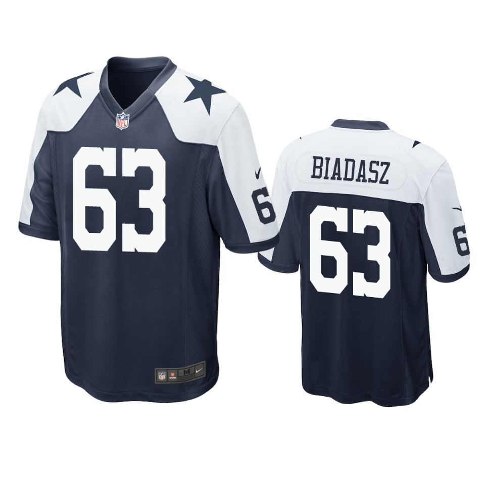 men's tyler biadasz cowboys navy alternate game jersey