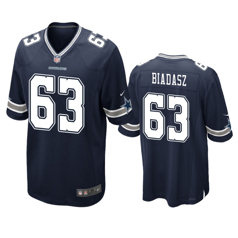 men's tyler biadasz cowboys navy game jersey