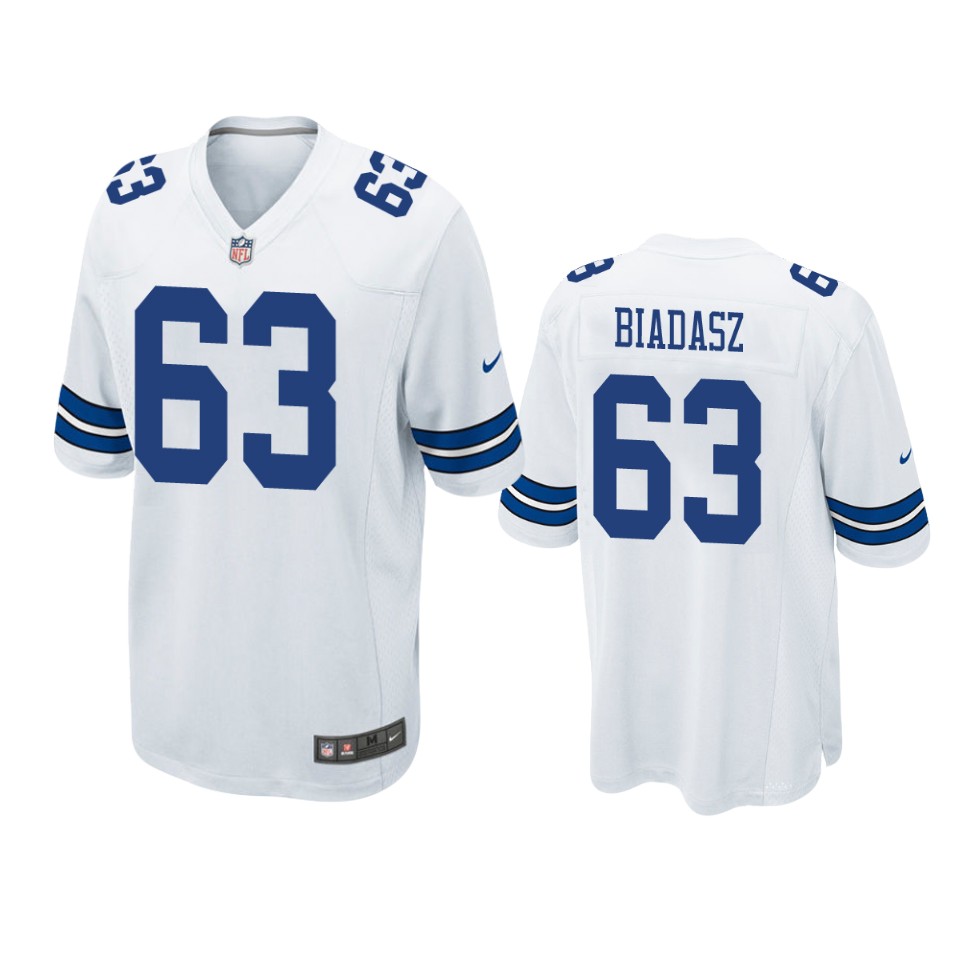 men's tyler biadasz cowboys white game jersey