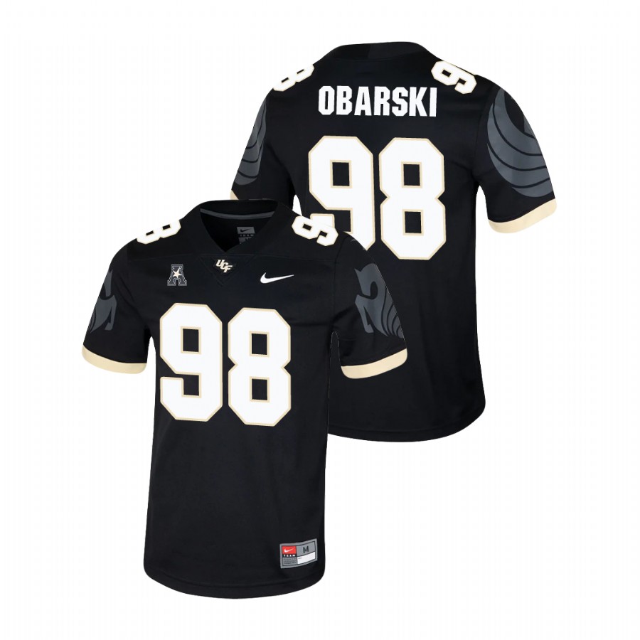men's ucf knights daniel obarski black college football game jersey