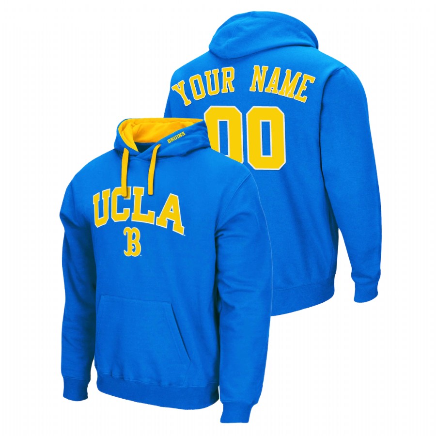 men's ucla bruins custom pullover blue arch & logo 2.0 hoodie