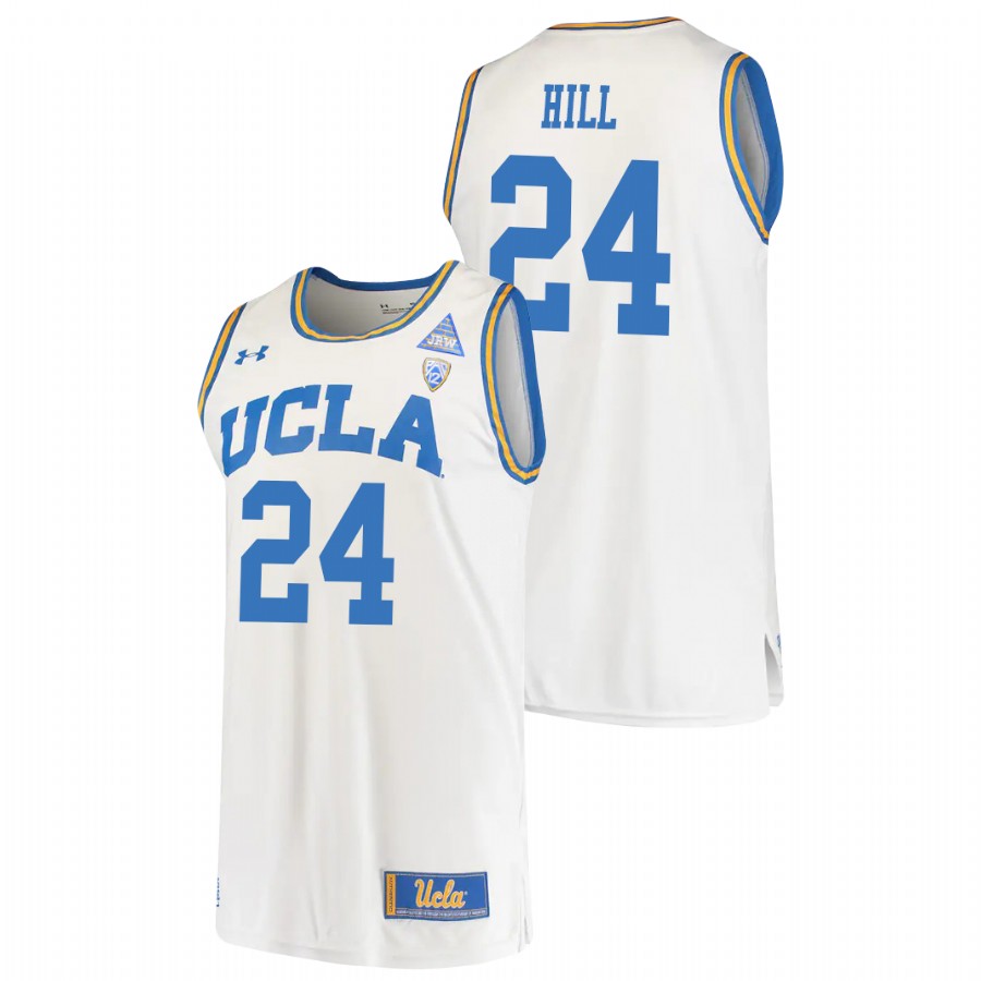 men's ucla bruins jalen hill 2021 original retro college basketball white jersey