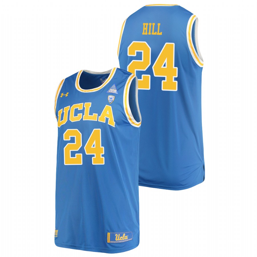 men's ucla bruins jalen hill 2021 replica performance college basketball blue jersey