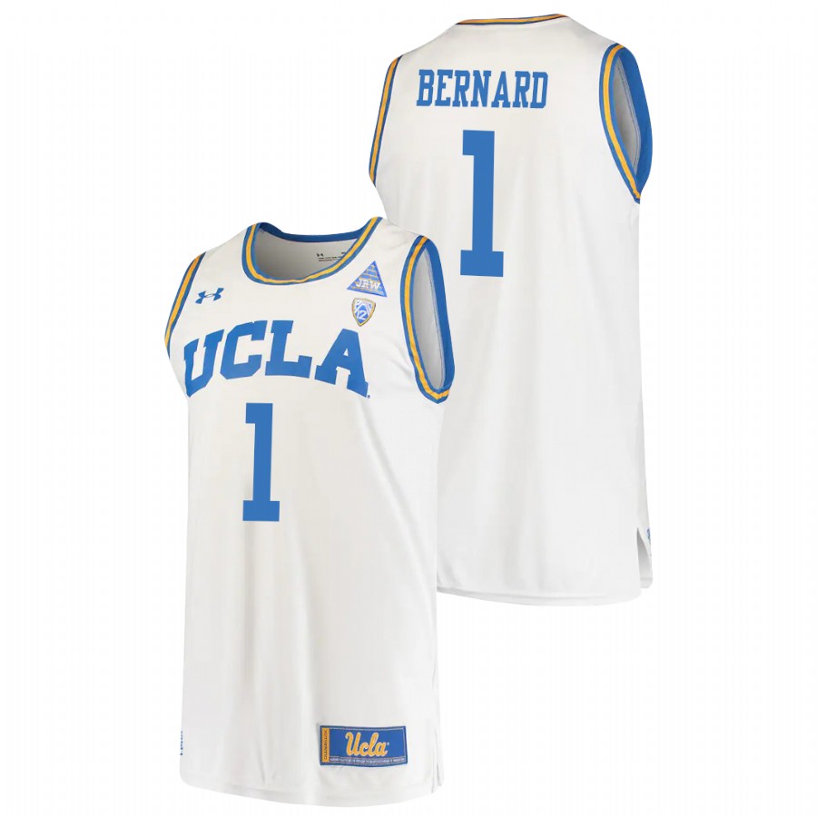 men's ucla bruins jules bernard 2021 original retro college basketball white jersey