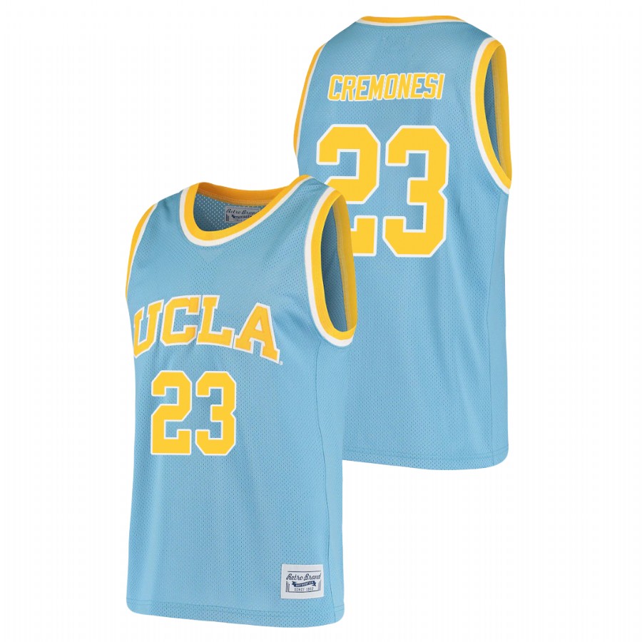 men's ucla bruins logan cremonesi 2021 original retro alumni basketball blue jersey