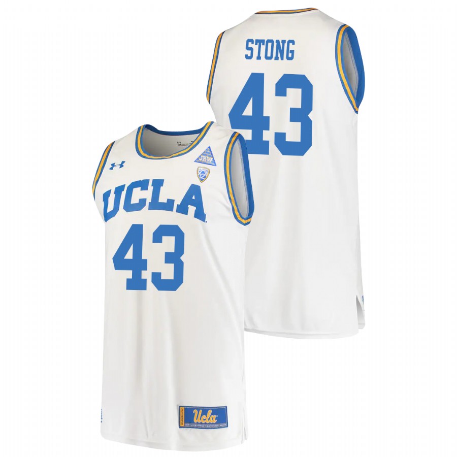 men's ucla bruins russell stong 2021 original retro college basketball white jersey