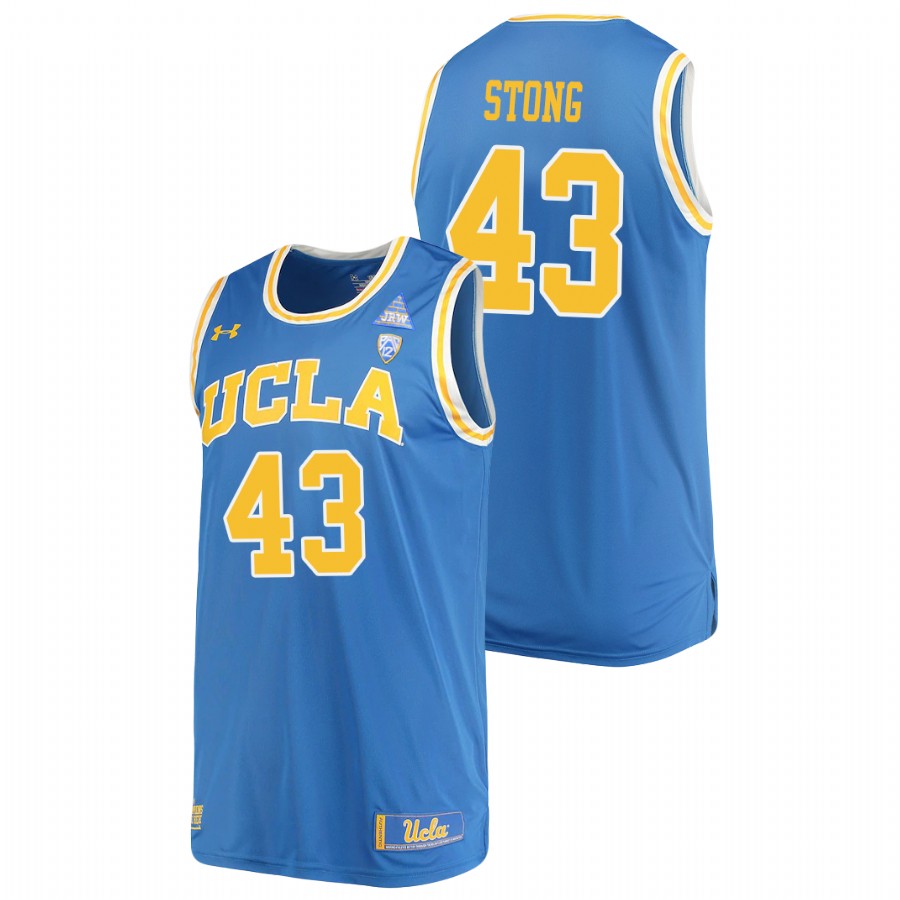 men's ucla bruins russell stong 2021 replica performance college basketball blue jersey