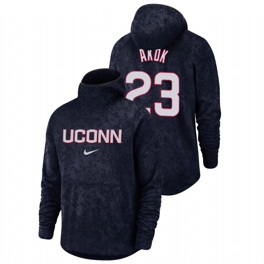 men's uconn huskies akok akok team logo pullover navy basketball spotlight hoodie