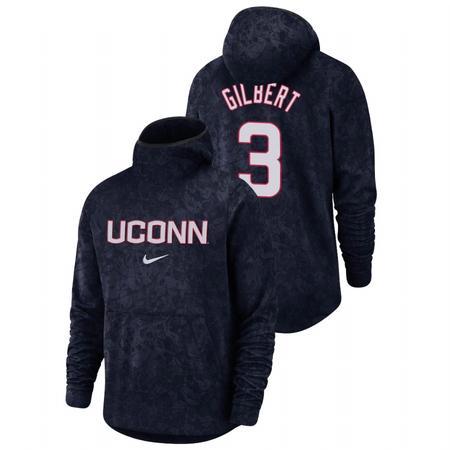 men's uconn huskies alterique gilbert team logo pullover navy basketball spotlight hoodie