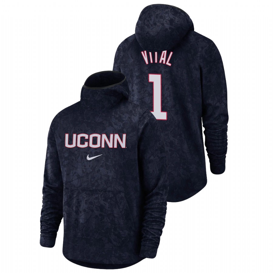 men's uconn huskies christian vital team logo pullover navy basketball spotlight hoodie