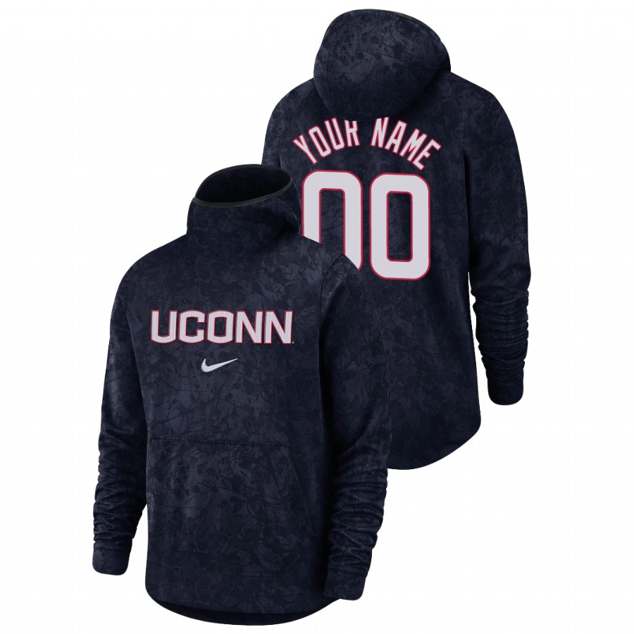 men's uconn huskies custom team logo pullover navy basketball spotlight hoodie