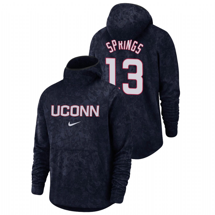 men's uconn huskies richie springs team logo pullover navy basketball spotlight hoodie