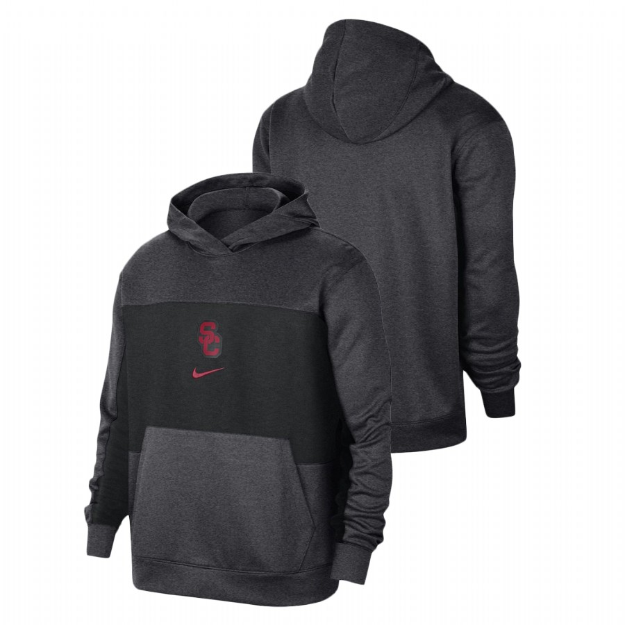 men's usc trojans black basketball spotlight pullover hoodie