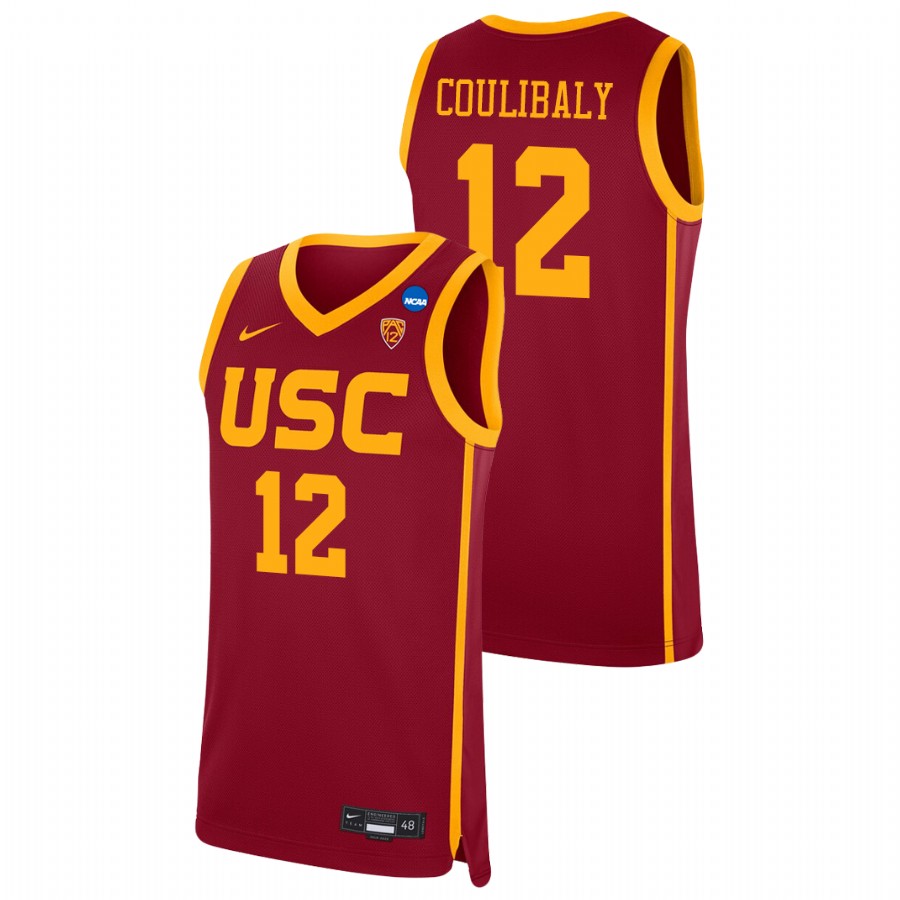men's usc trojans boubacar coulibaly 2021 replica college basketball red jersey