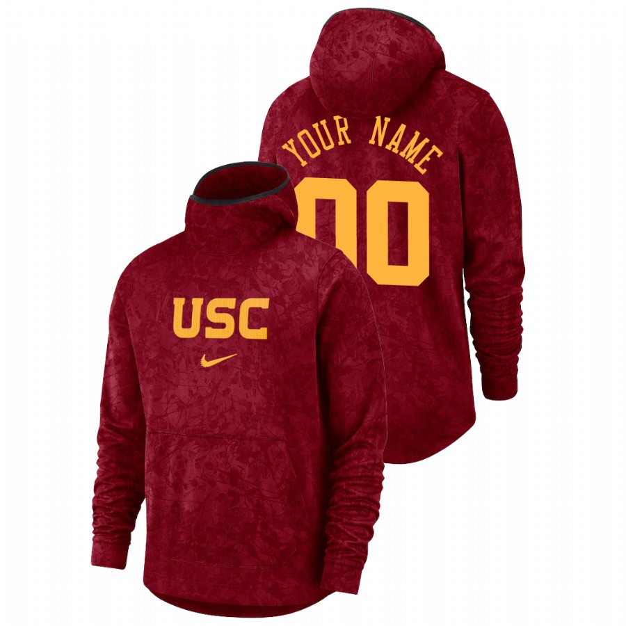 men's usc trojans custom team logo pullover cardinal basketball spotlight hoodie