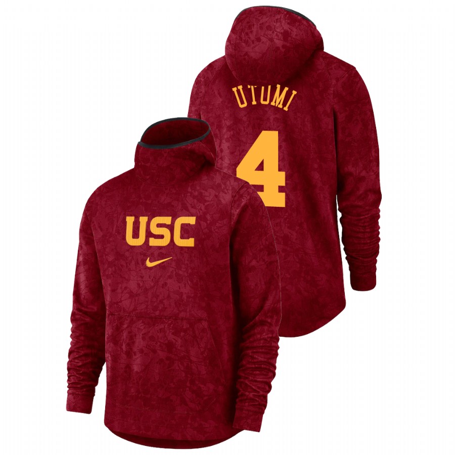 men's usc trojans daniel utomi team logo pullover cardinal basketball spotlight hoodie