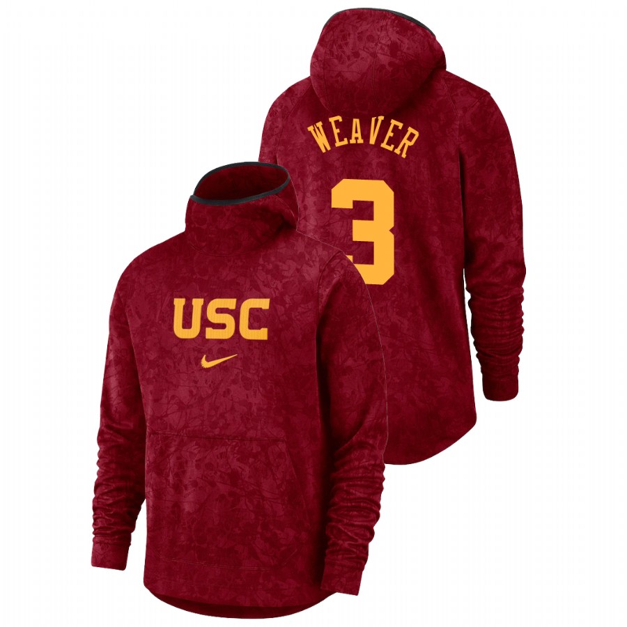 men's usc trojans elijah weaver team logo pullover cardinal basketball spotlight hoodie