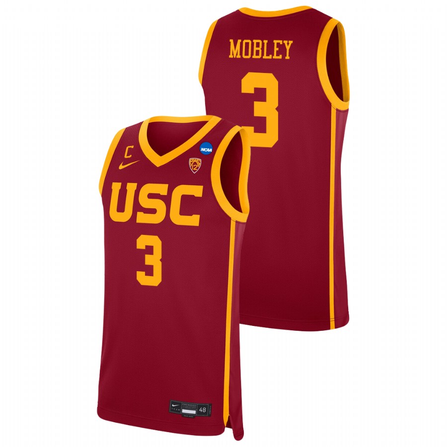 men's usc trojans isaiah mobley 2021 replica college basketball red jersey