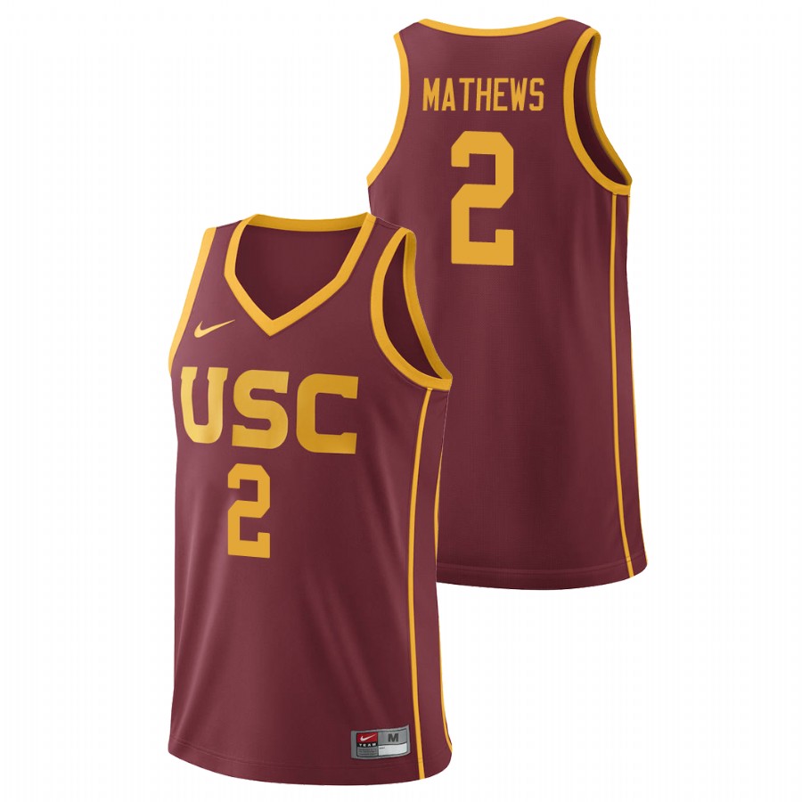 men's usc trojans jonah mathews cardinal replica college basketball jersey