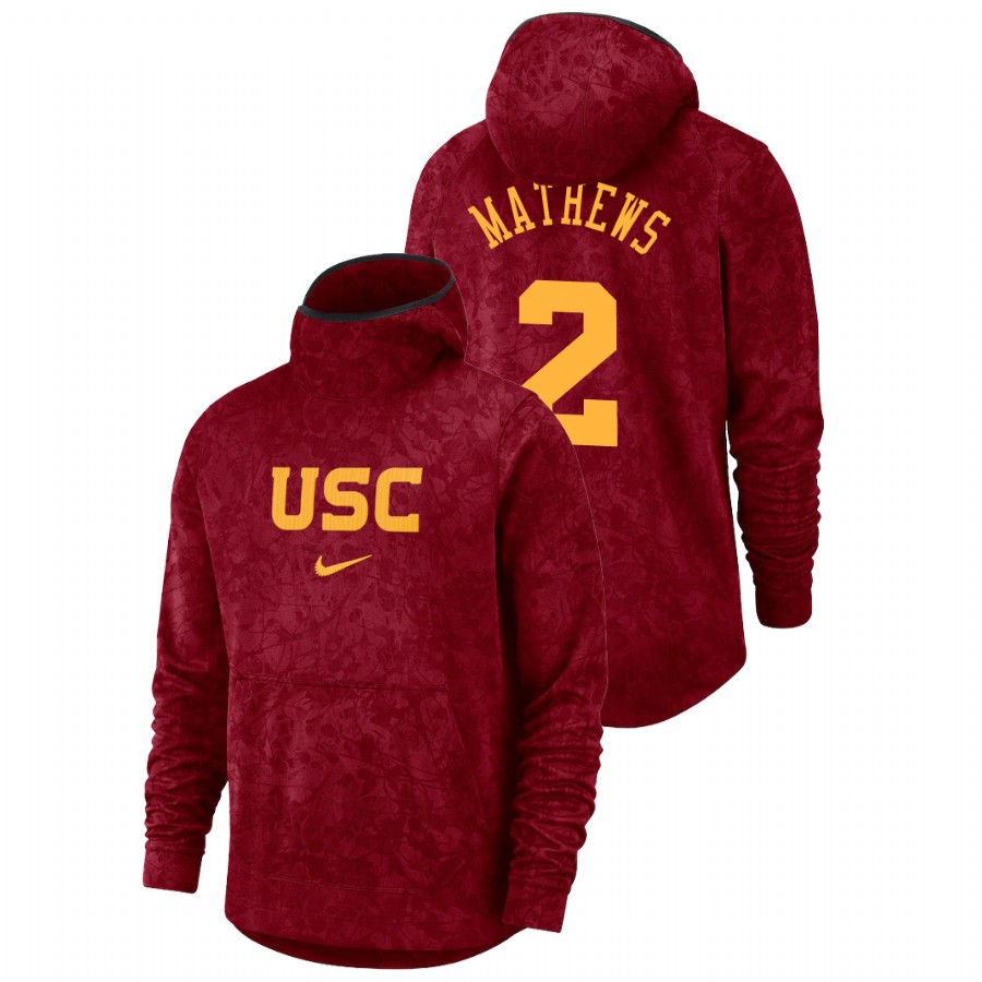 men's usc trojans jonah mathews team logo pullover cardinal basketball spotlight hoodie