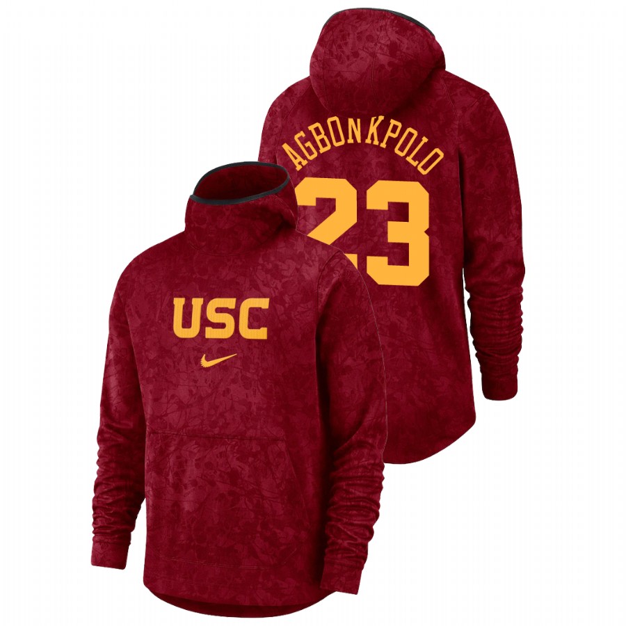 men's usc trojans max agbonkpolo team logo pullover cardinal basketball spotlight hoodie