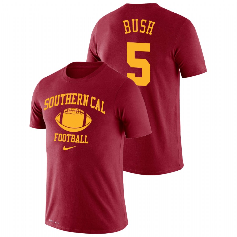 men's usc trojans retro football legend performance reggie bush cardinal t shirt