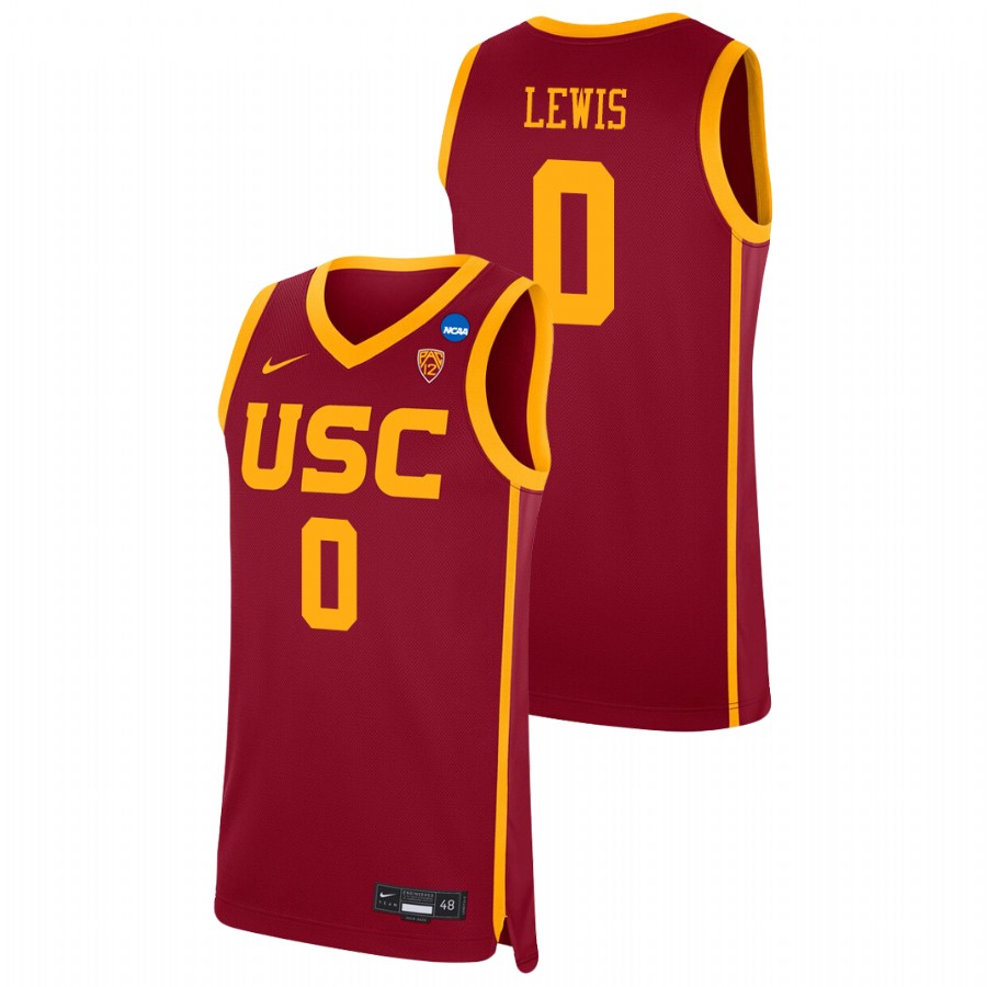 men's usc trojans talin lewis 2021 replica college basketball red jersey