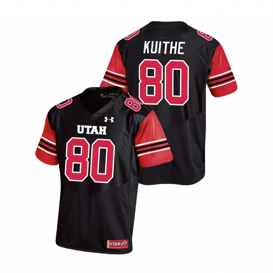 men's utah utes brant kuithe black replica college football jersey