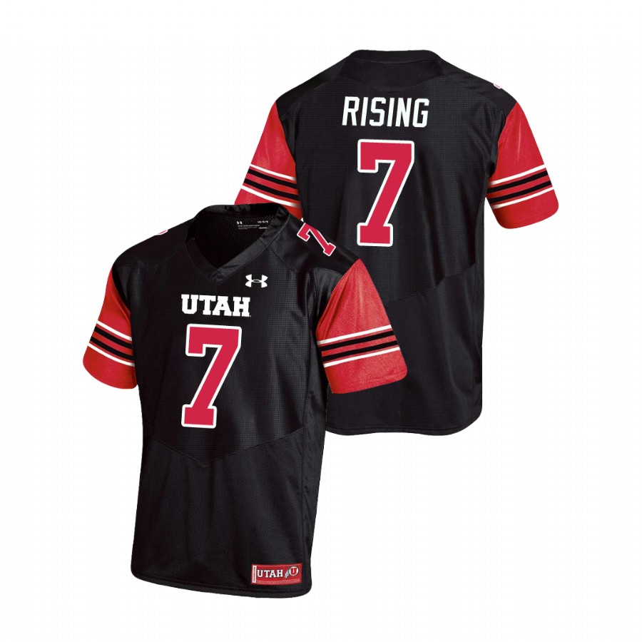 men's utah utes cameron rising black replica college football jersey