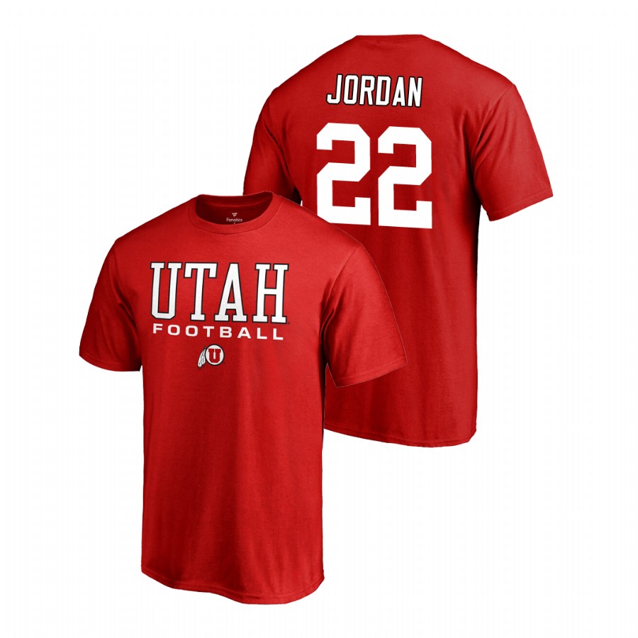 men's utah utes college football ty jordan red t shirt