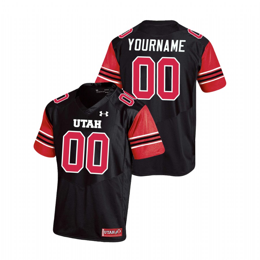 men's utah utes custom black replica college football jersey