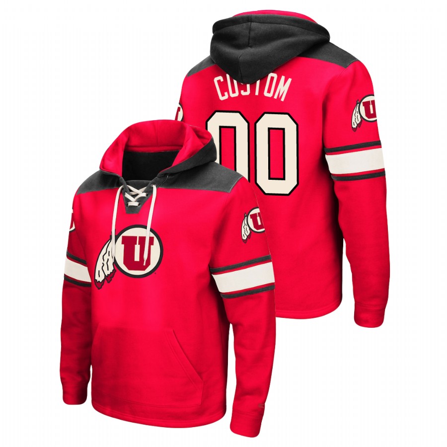 men's utah utes custom pullover red 2.0 lace up hoodie 0a