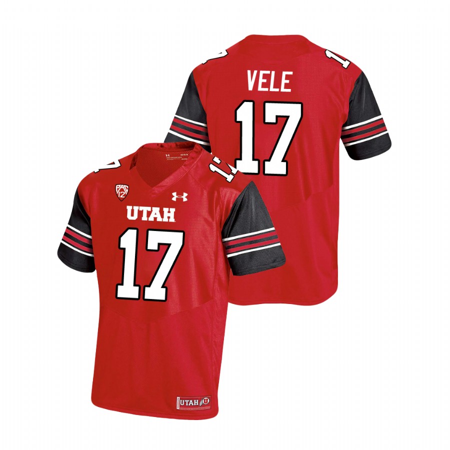 men's utah utes devaughn vele football premier red jersey