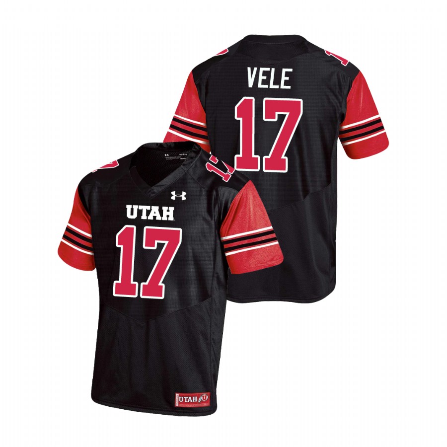 men's utah utes devaughn vele football replica black jersey
