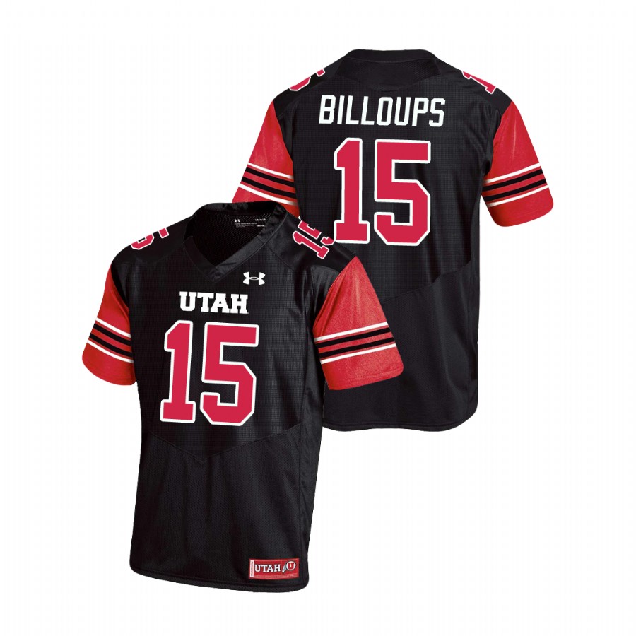 men's utah utes nick billoups black replica college football jersey 1